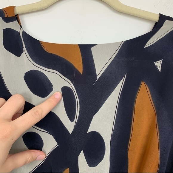 Eliza J Geometric Print Tie Waist Dress Size 6 Petite - Picture 13 of 16